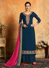 Maya Jam Satin Designer Embroidered Plazo Suit Collection with Viscose Banarasi Dupatta Collection 51-54